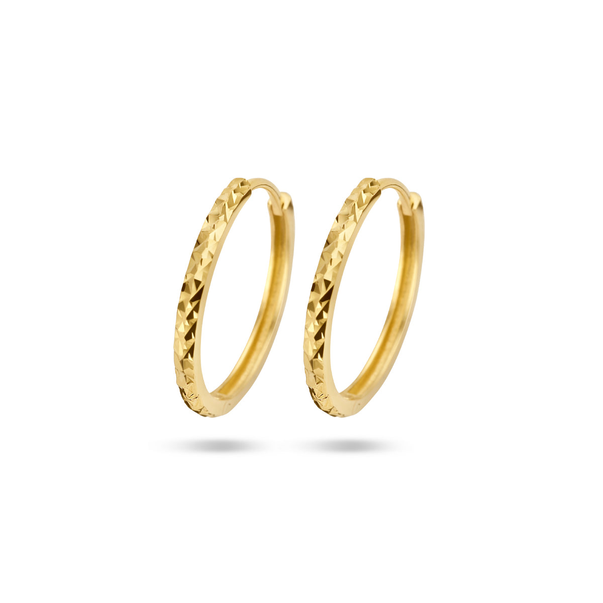 Klapoorringen gediamanteerd 14k geelgoud