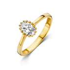 Ring zirkonia 14k geelgoud