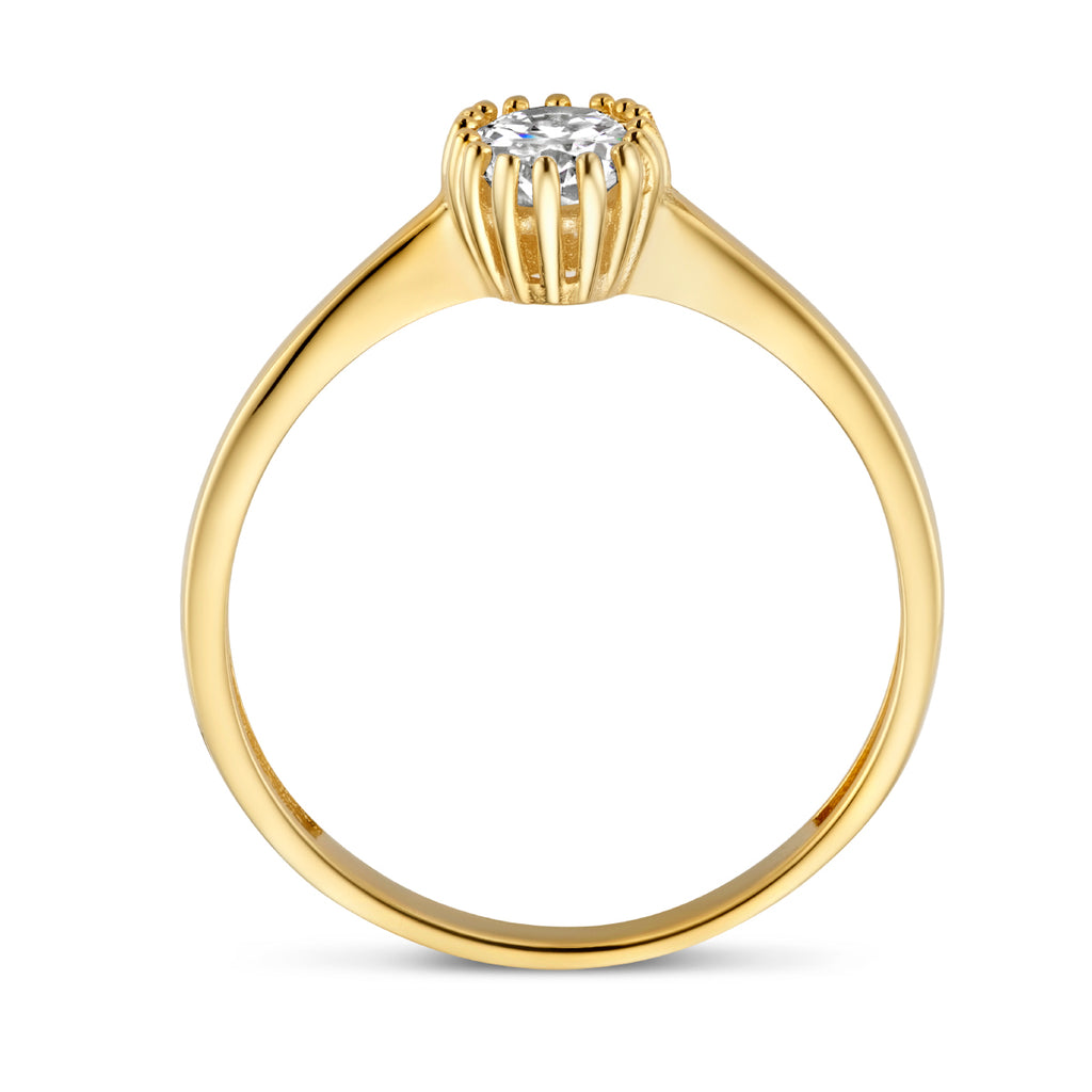 Ring zirkonia 14k geelgoud