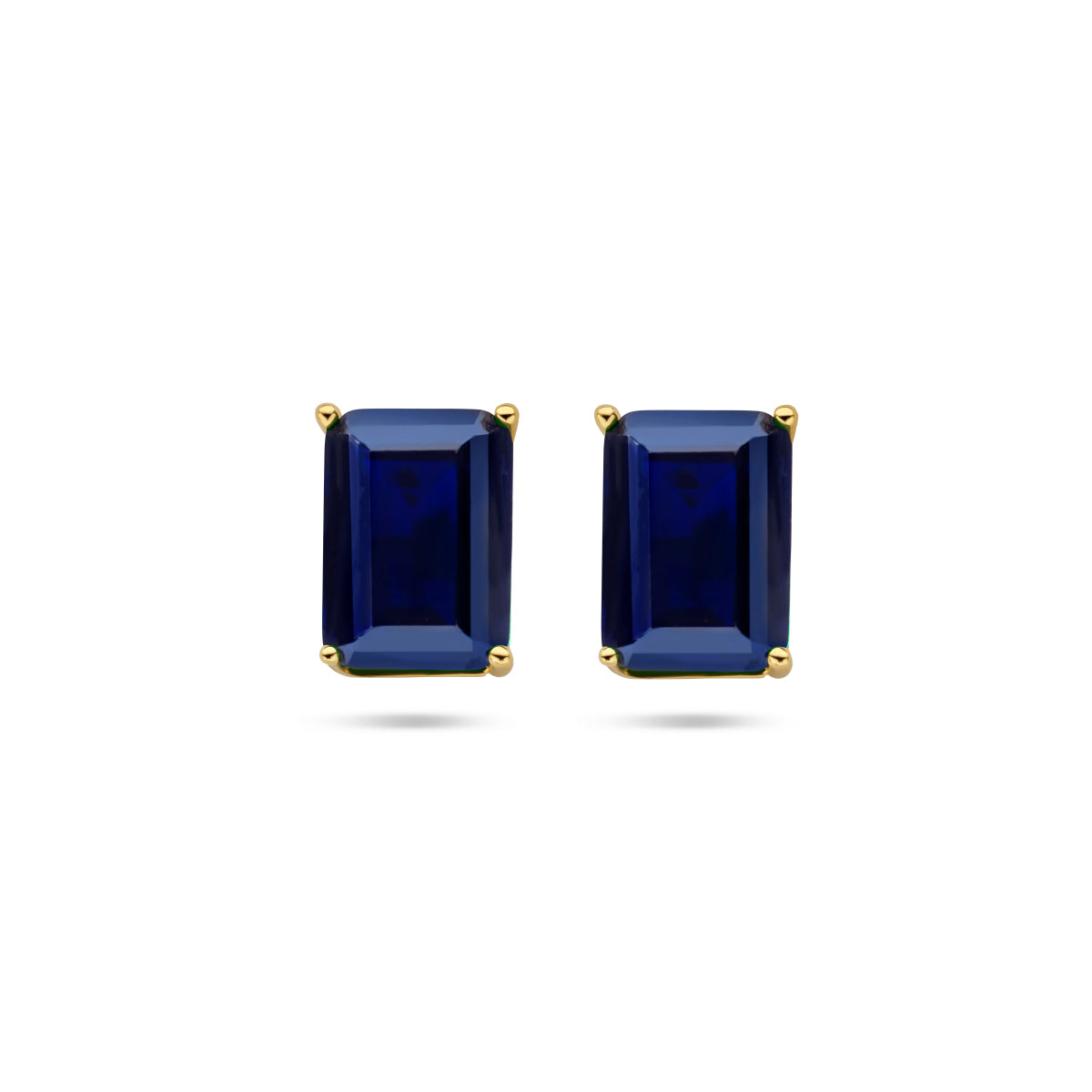 Oorknoppen blauw zirkonia 14k geelgoud