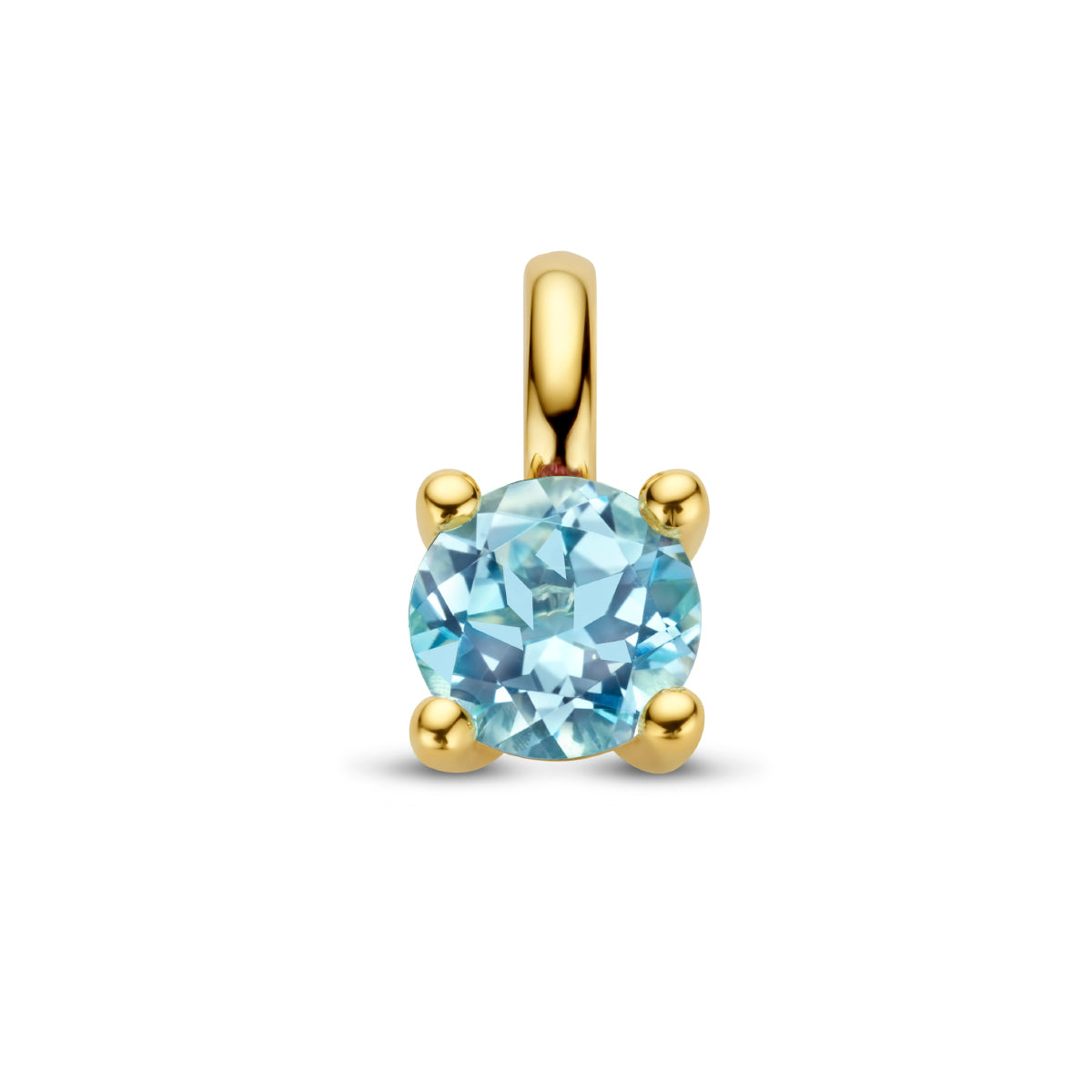 Hanger blauw topaas 14k geelgoud