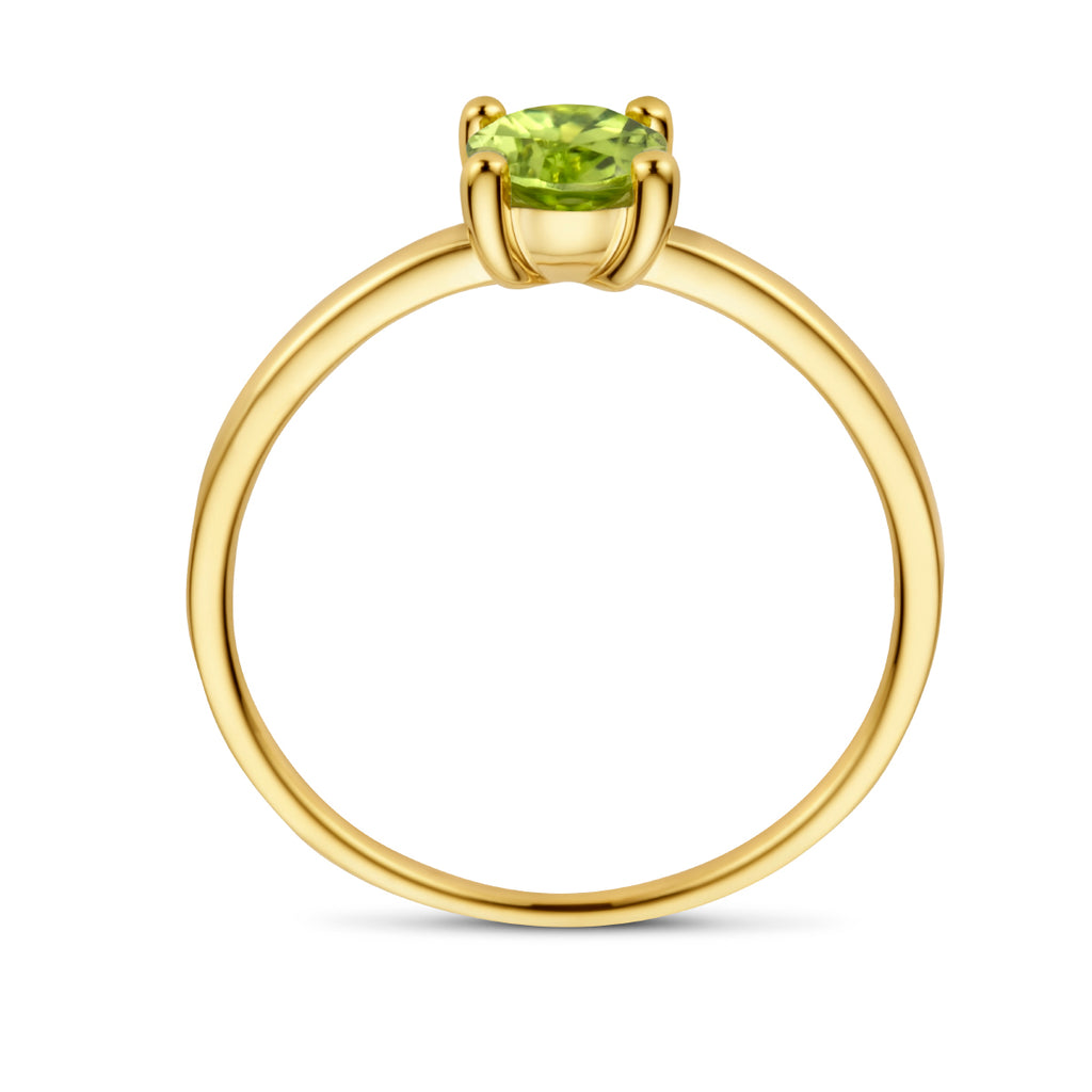 Ring peridot 14k geelgoud