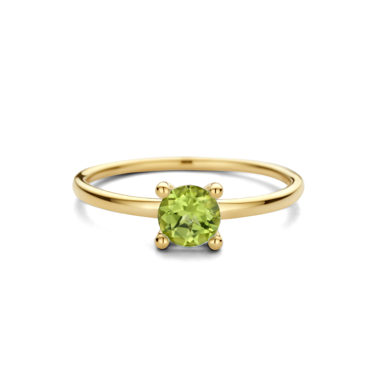 Ring peridot 14k geelgoud