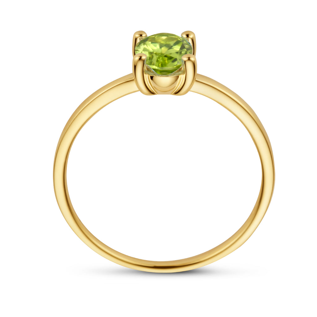 Ring peridot 14k geelgoud