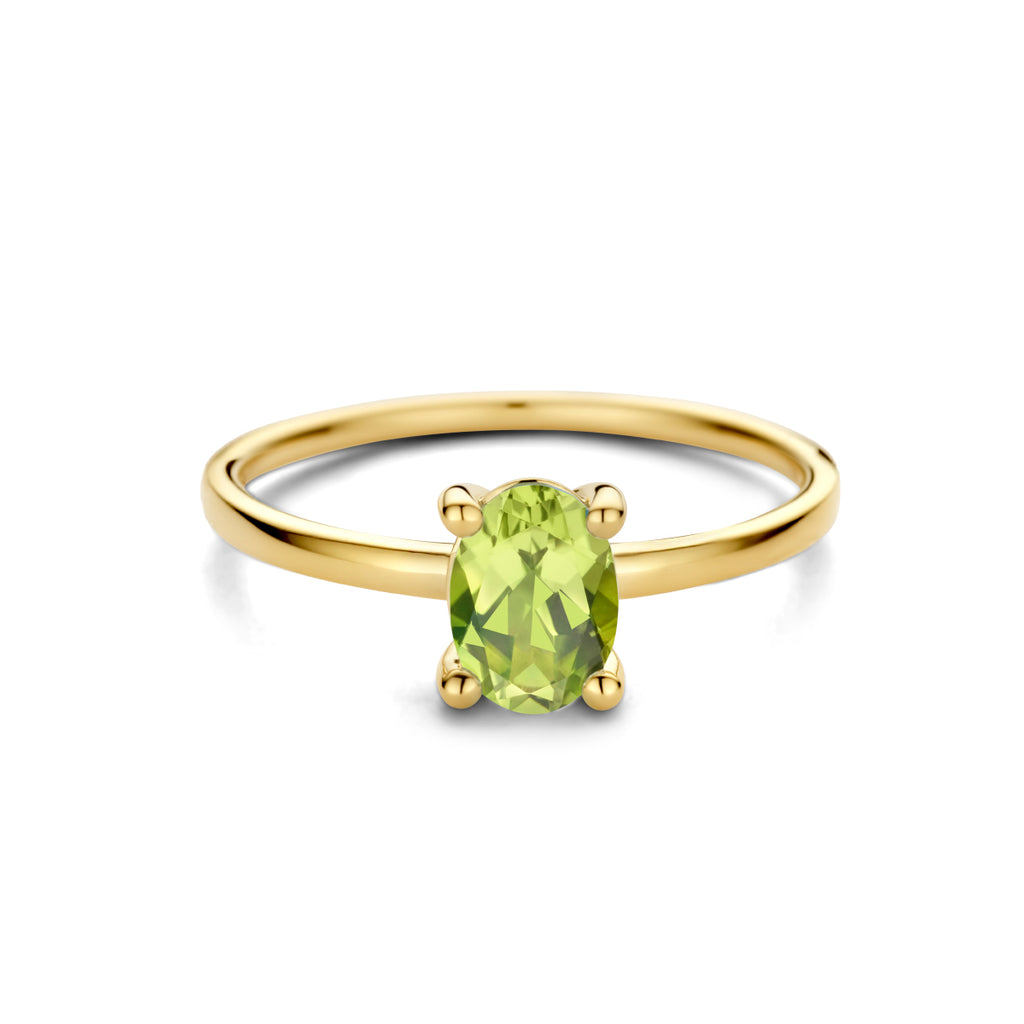 Ring peridot 14k geelgoud