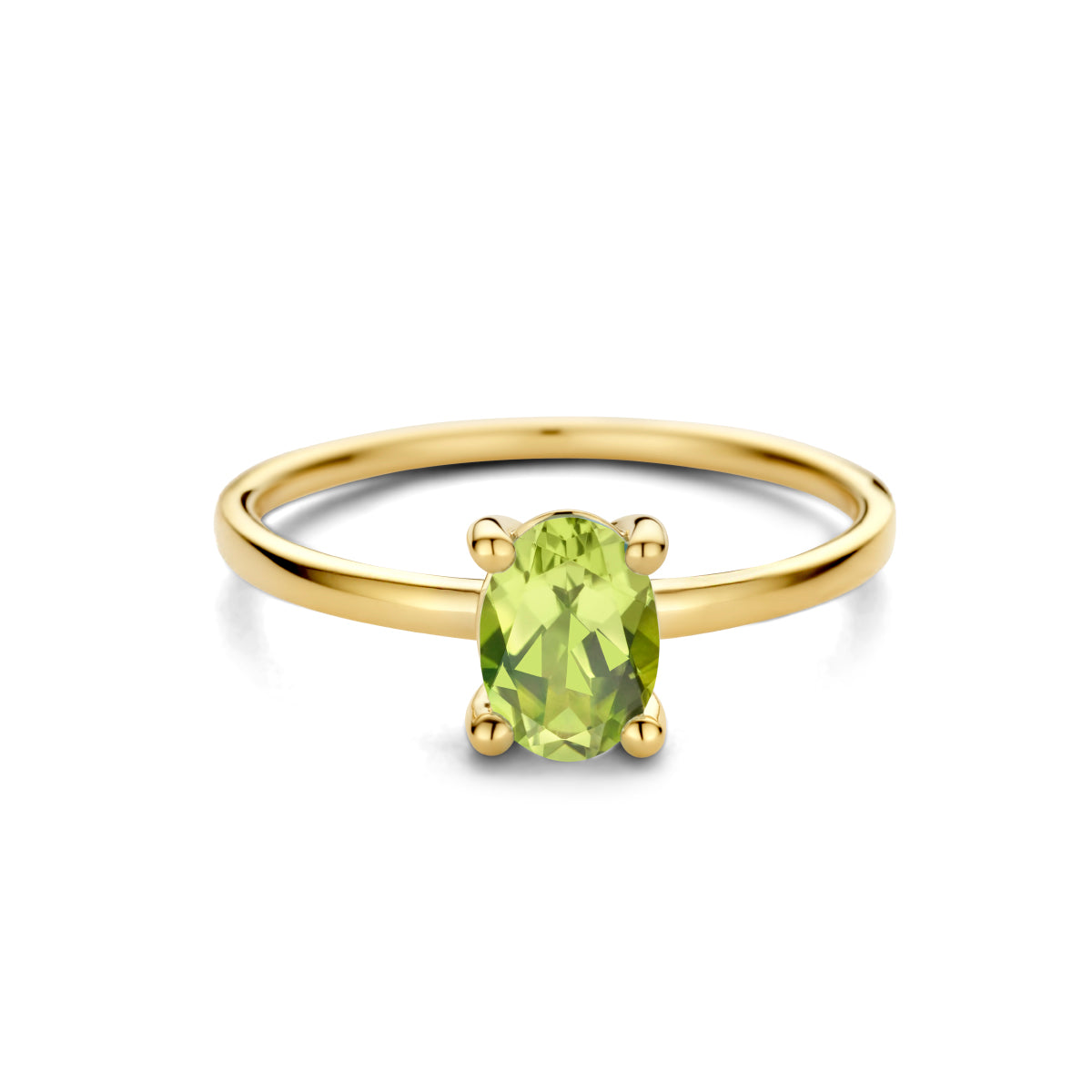 Ring peridot 14k geelgoud