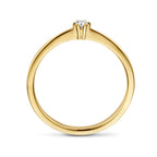 Aanzoeksring diamant 0.05ct h si 14k geelgoud