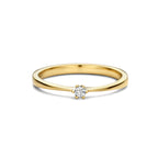 Aanzoeksring diamant 0.05ct h si 14k geelgoud