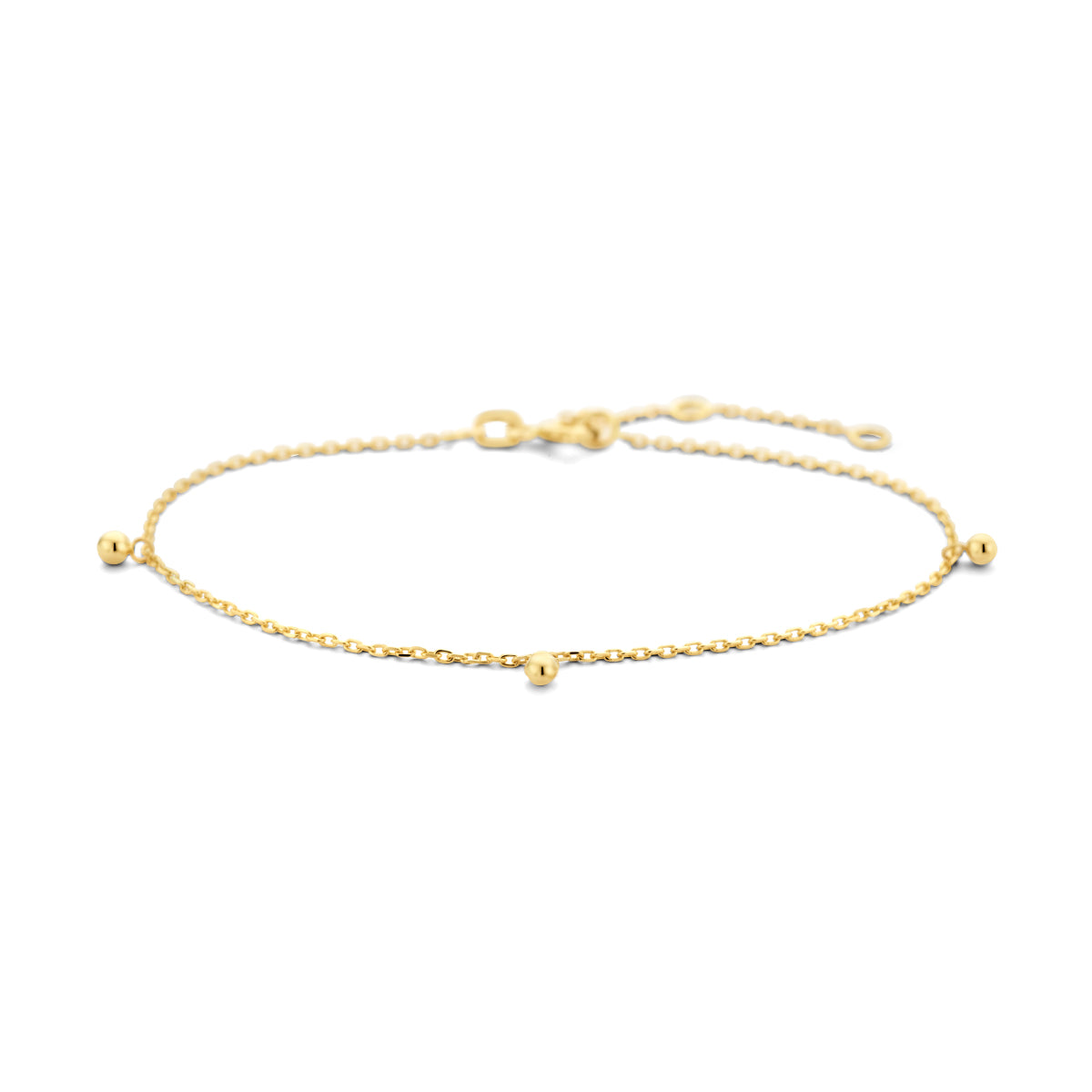 Armband bolletjes 16 - 17,5 - 19 cm 14k geelgoud
