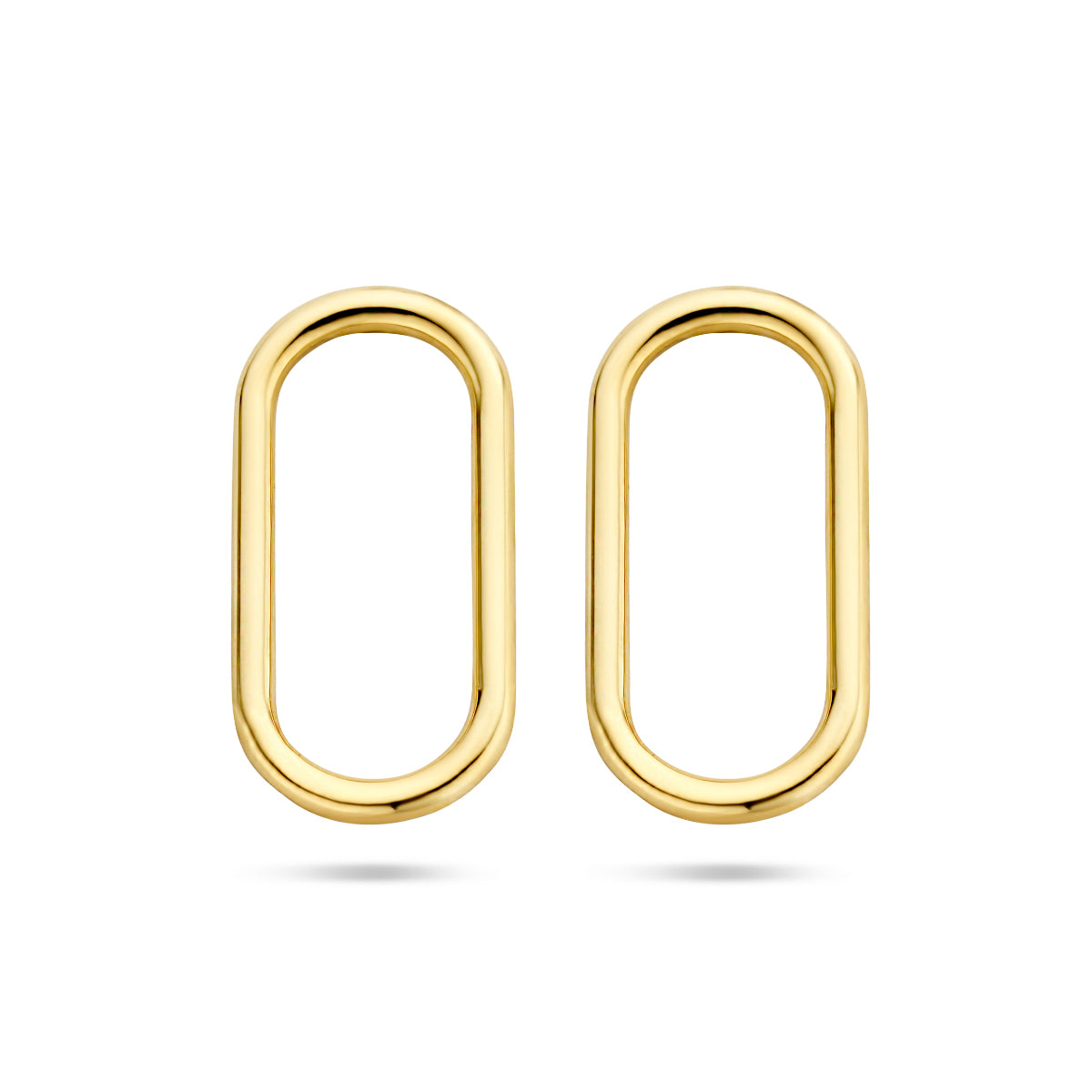 Oorknoppen paperclip 14k geelgoud