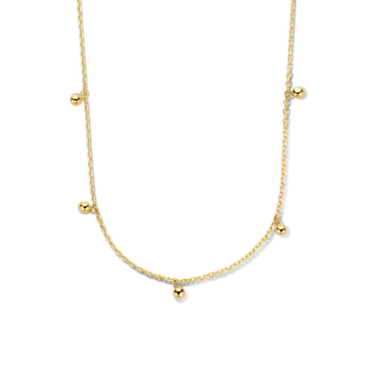 Collier bolletjes 41 - 43 - 45 cm 14k geelgoud