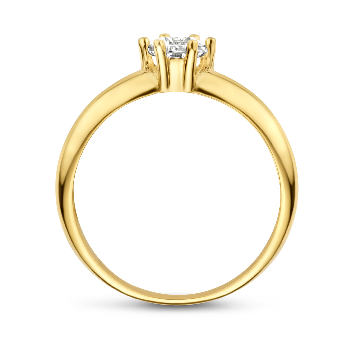 Ring zirkonia 14k geelgoud
