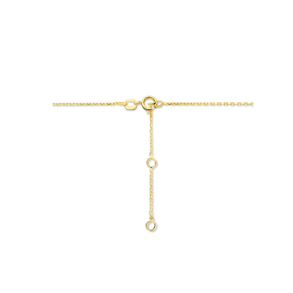 Graveercollier met zirkonia geboortesteen 45 - 47 - 49 cm 14k geelgoud