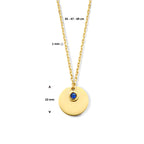 Graveercollier met zirkonia geboortesteen 45 - 47 - 49 cm 14k geelgoud