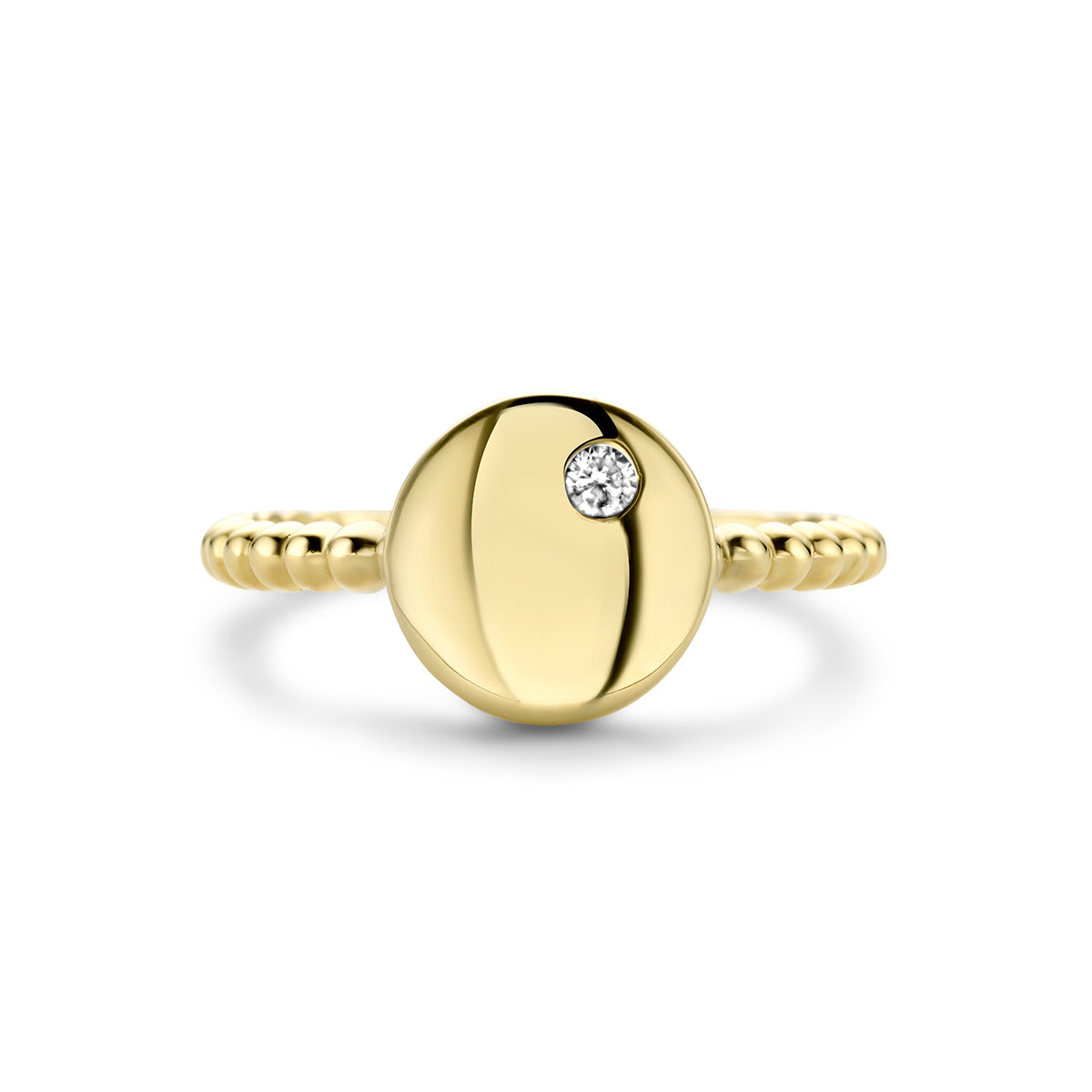 Ring zirkonia 14k geelgoud