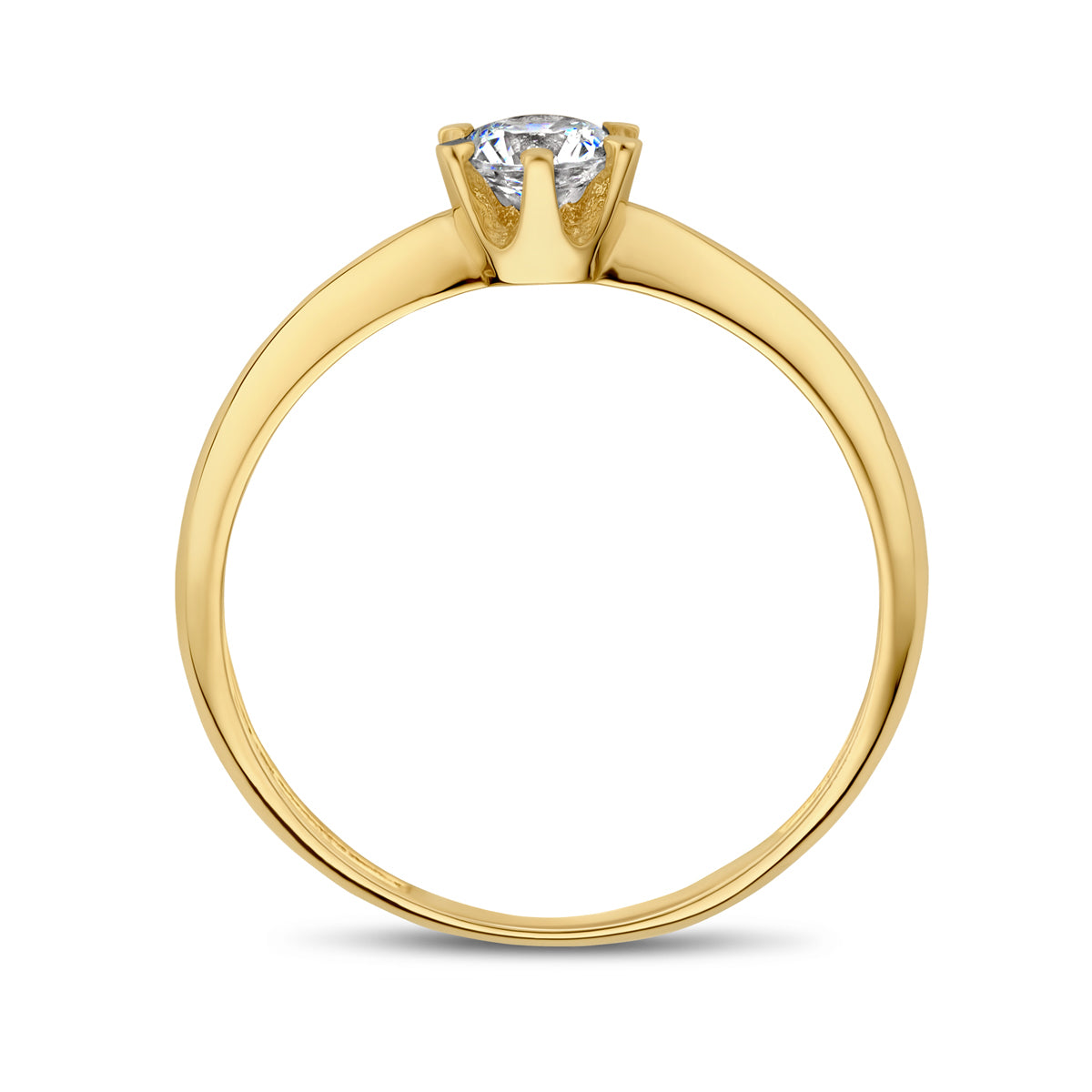 Ring zirkonia 14k geelgoud