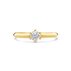 Ring zirkonia 14k geelgoud