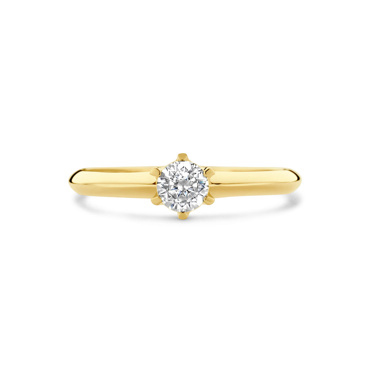 Ring zirkonia 14k geelgoud