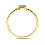 Ring met geboortesteen smaragd mei 14k geelgoud