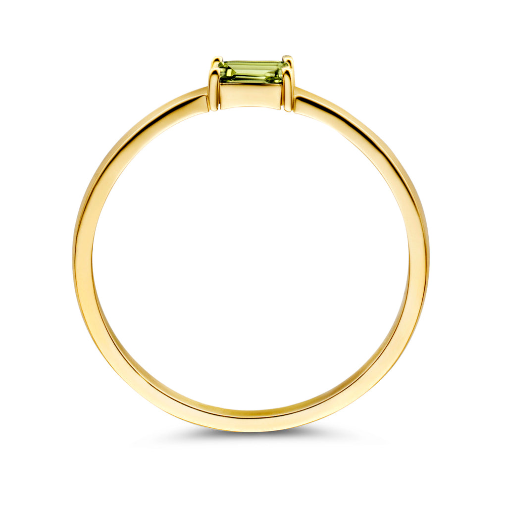 Ring met geboortesteen peridot augustus 14k geelgoud