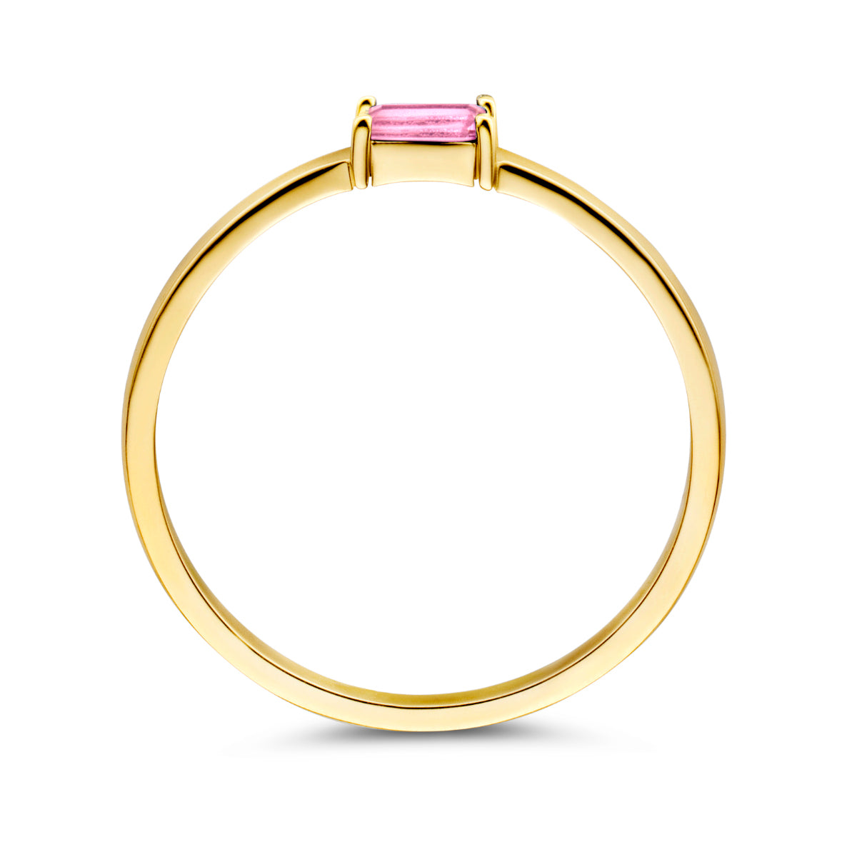 Ring met geboortesteen toermalijn oktober 14k geelgoud