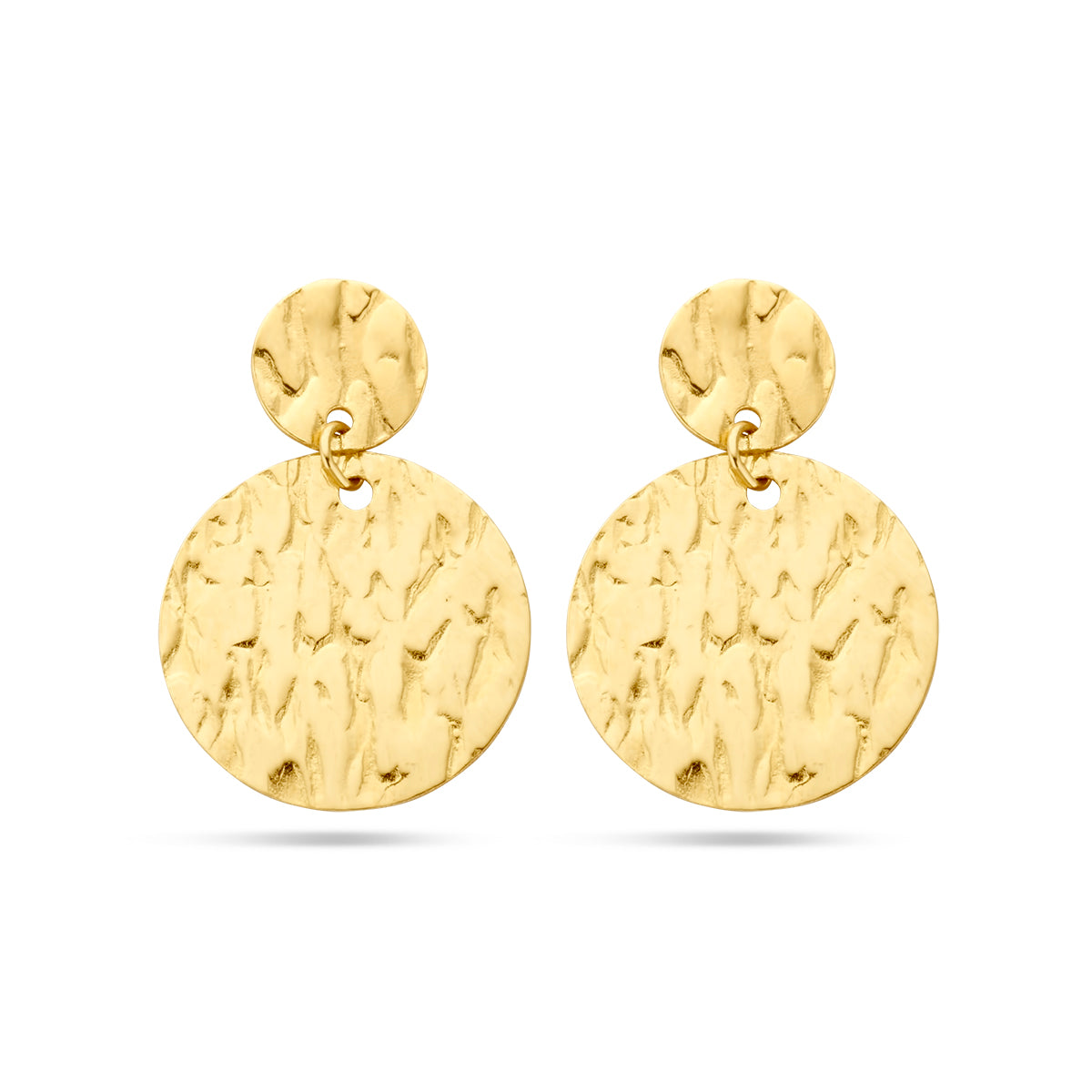 Oorhangers reliëf 14k geelgoud