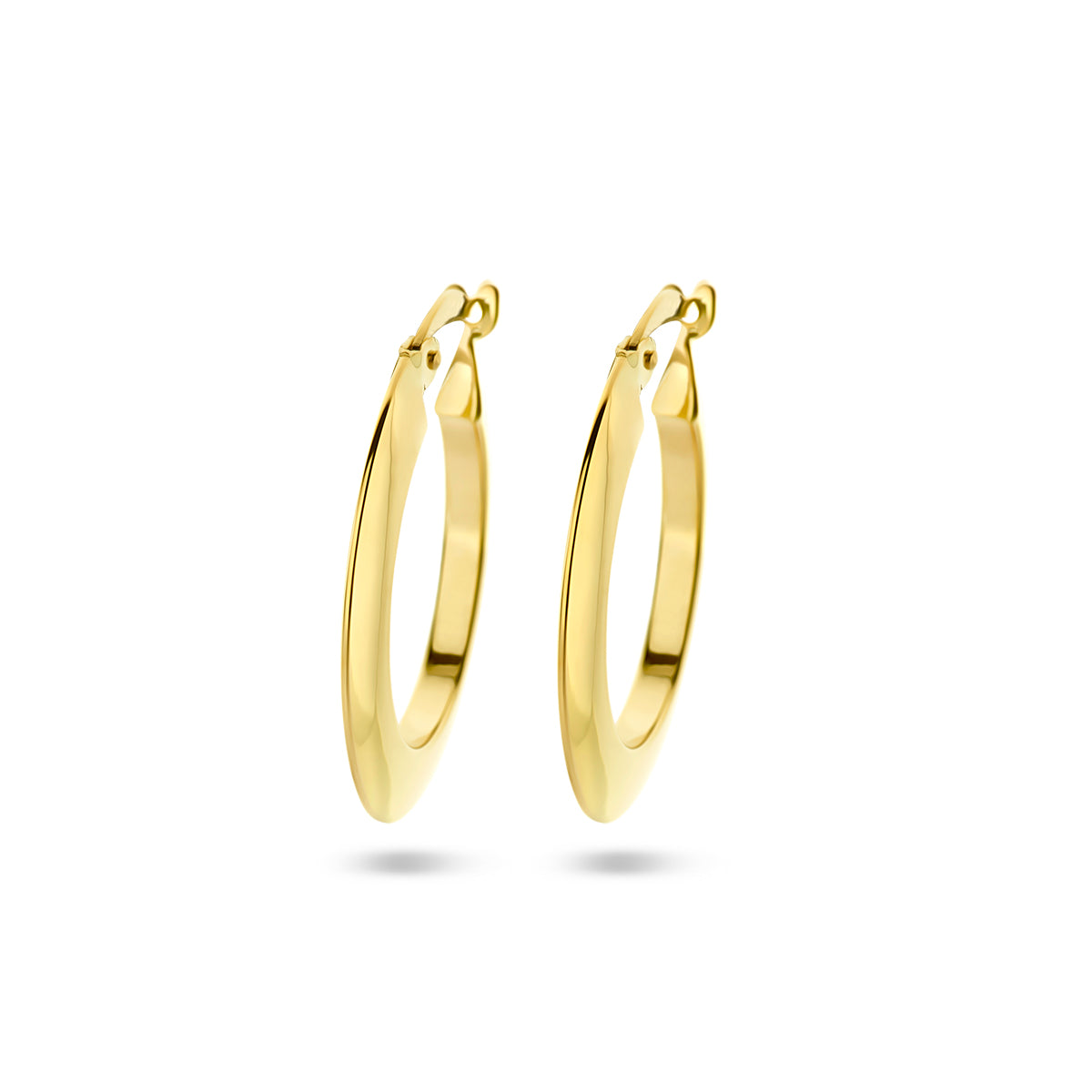 Oorringen spitse buis 14k geelgoud