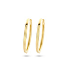 Oorringen ronde buis 1.5 mm 14k geelgoud