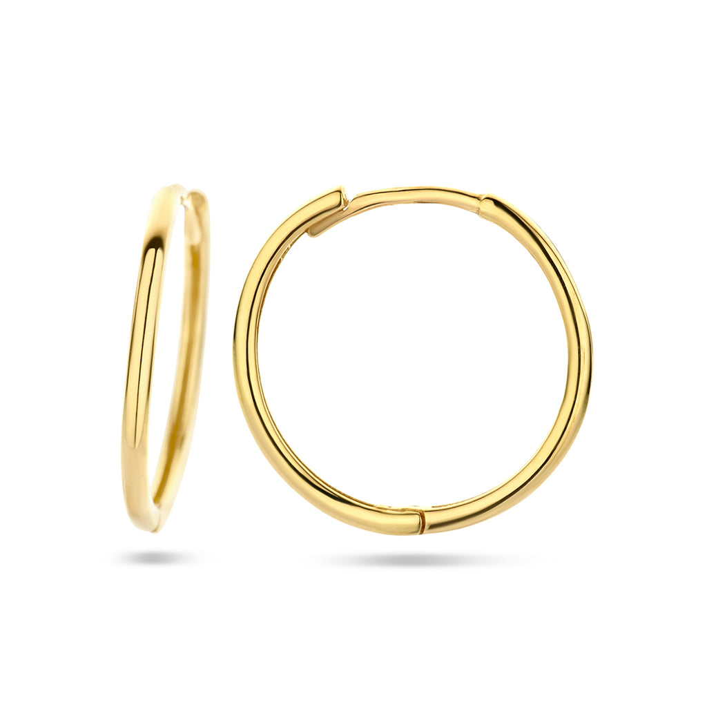 Oorringen ronde buis 1.5 mm 14k geelgoud