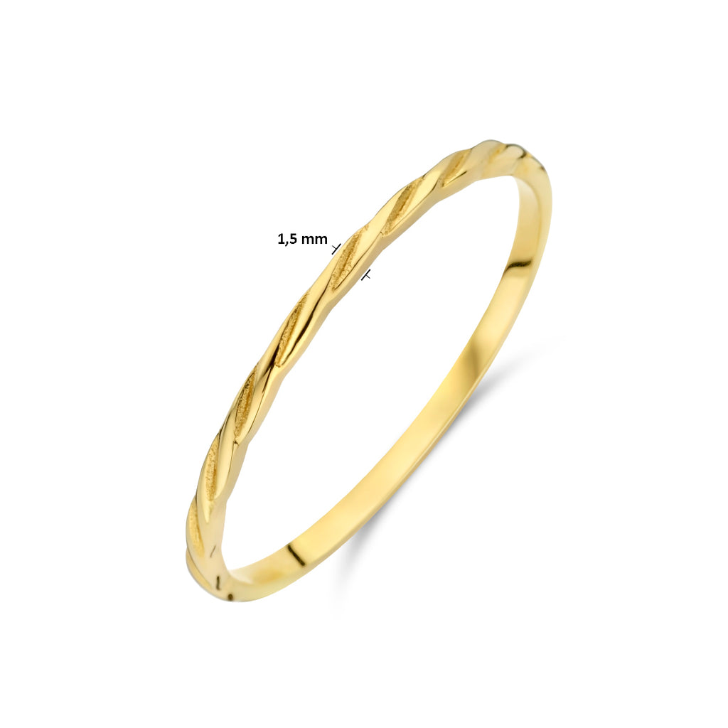 Ring gedraaid 14k geelgoud