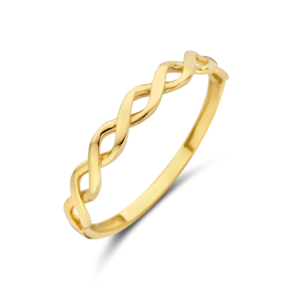 Ring gevlochten 14k geelgoud