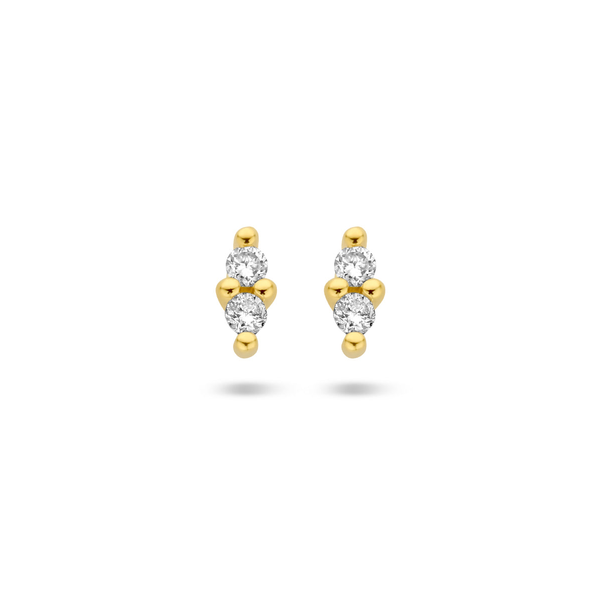 Oorknoppen diamant 0.04ct (2x 0.02ct) h p1 14k geelgoud