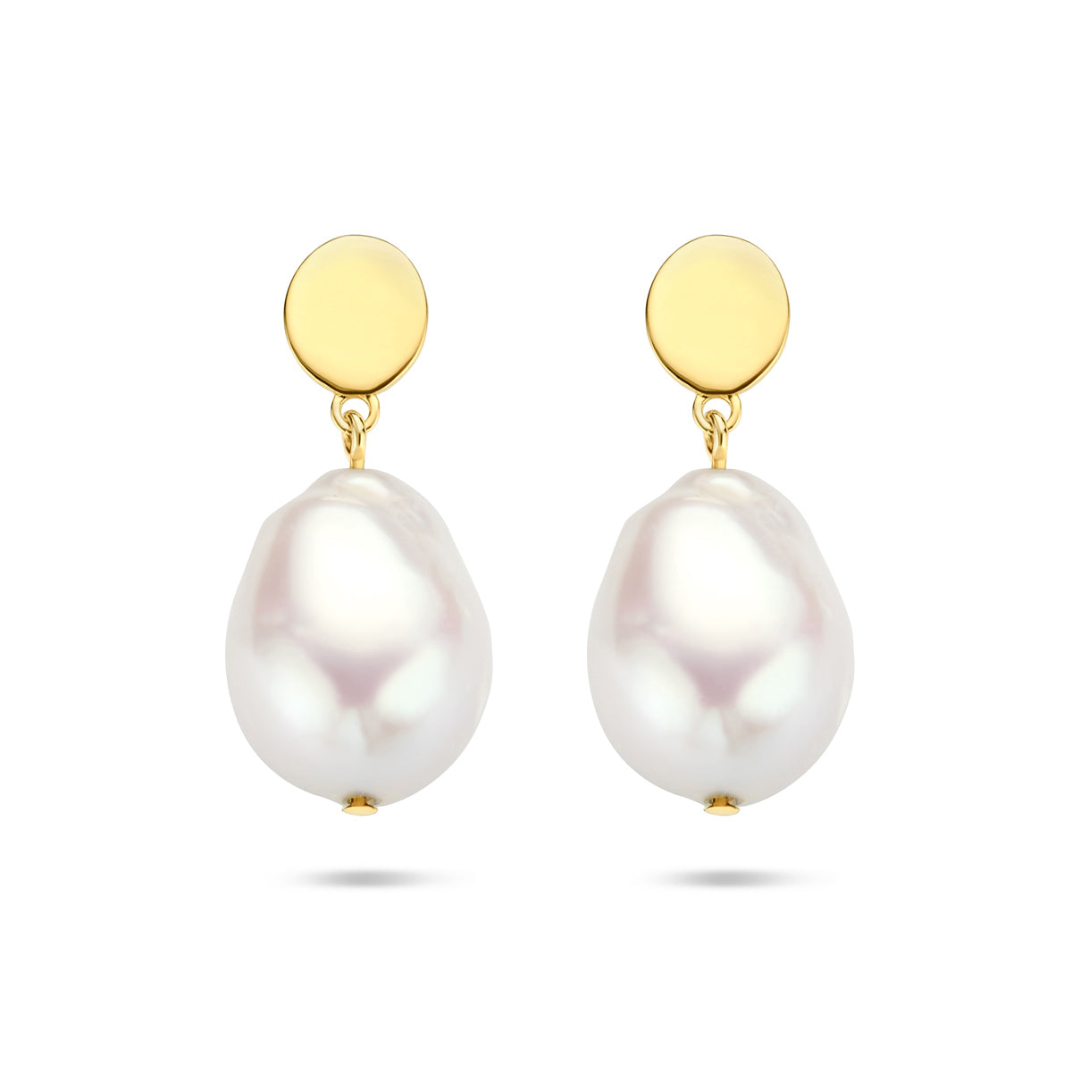 Oorhangers barok parel 14k geelgoud