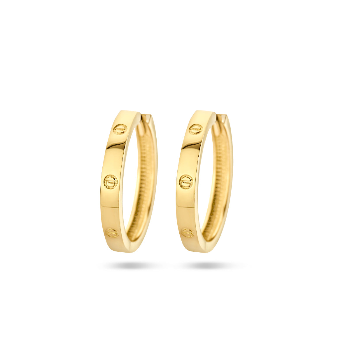 Klapoorringen gravure 14k geelgoud