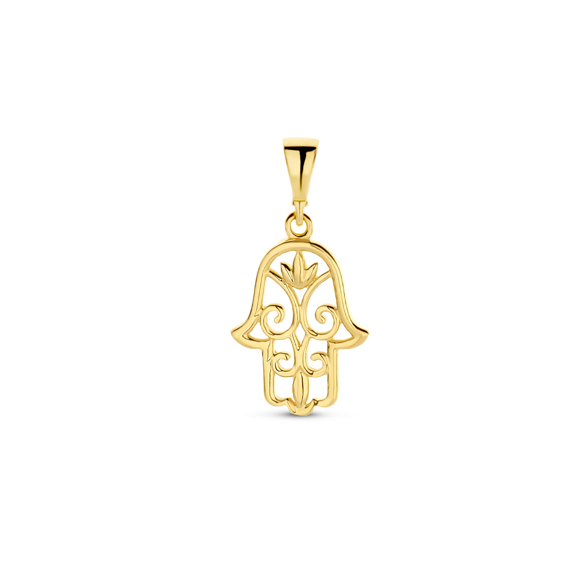 Hanger handje van fatima filigrain 14k geelgoud