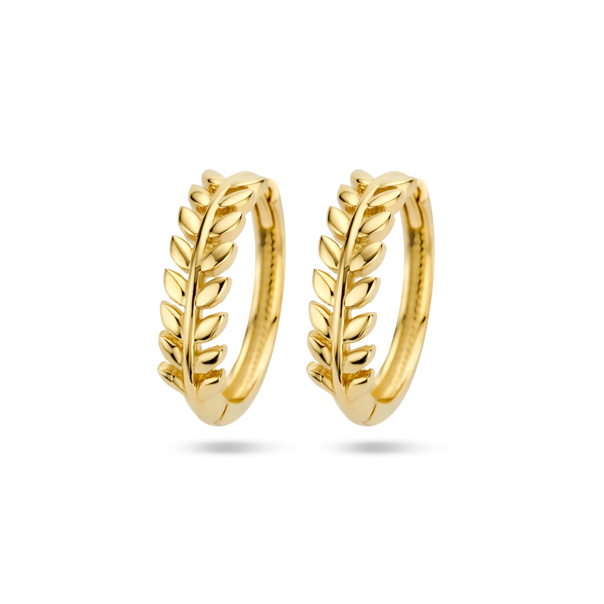 Klapoorringen veer 14k geelgoud