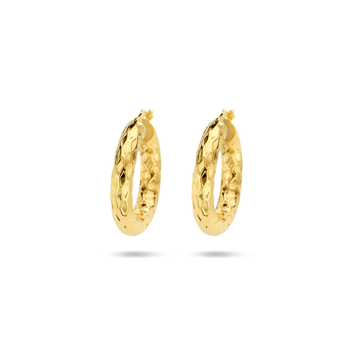 Oorringen 4,0 mm ronde buis 14k geelgoud