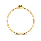 Ring met geboortesteen robijn juli 14k geelgoud