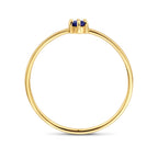 Ring met geboortesteen saffier september 14k geelgoud