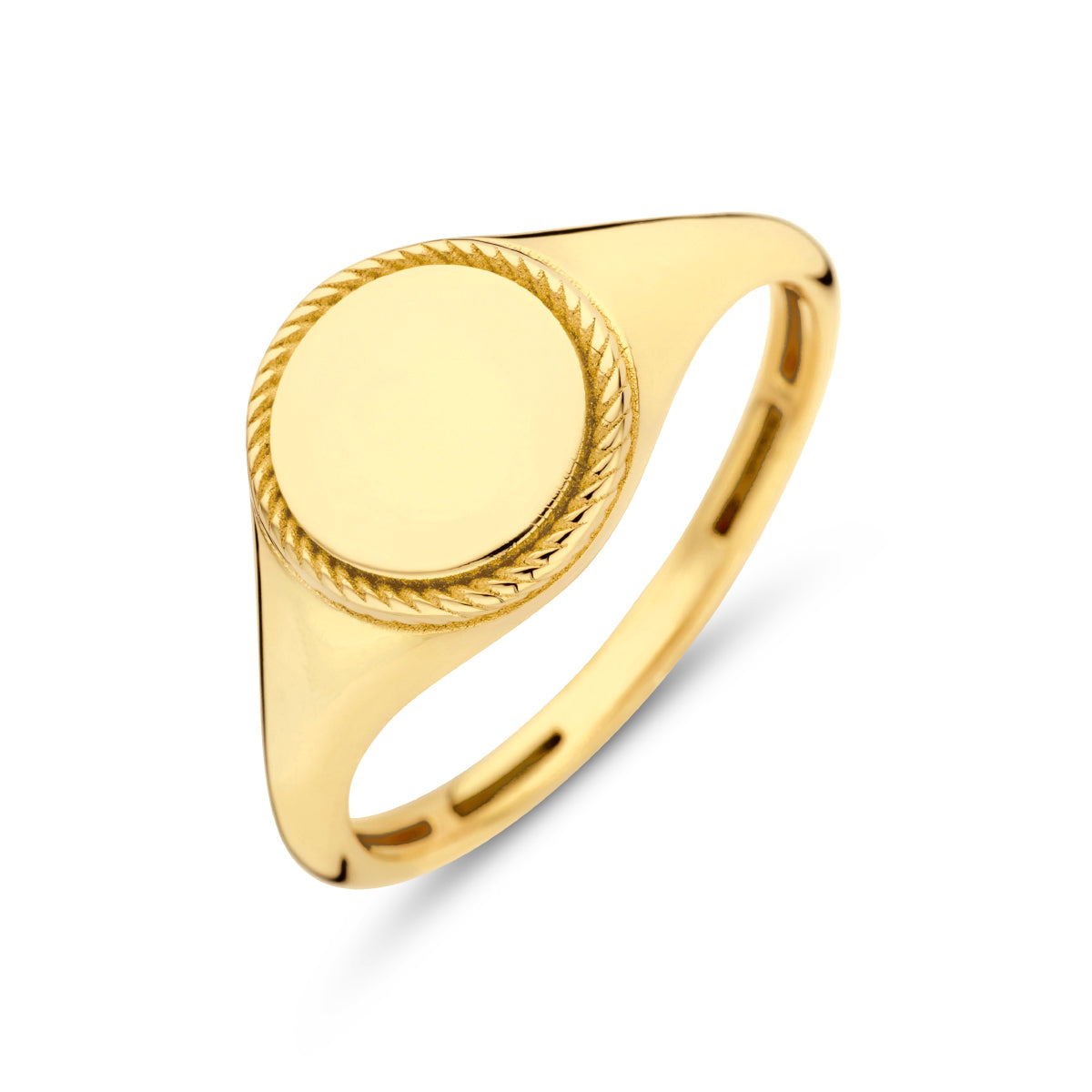 Graveerring rond 14k geelgoud