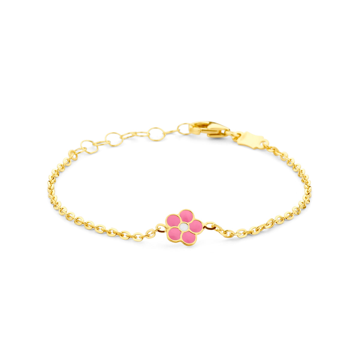 Armband bloem 11 + 2 cm 14k geelgoud
