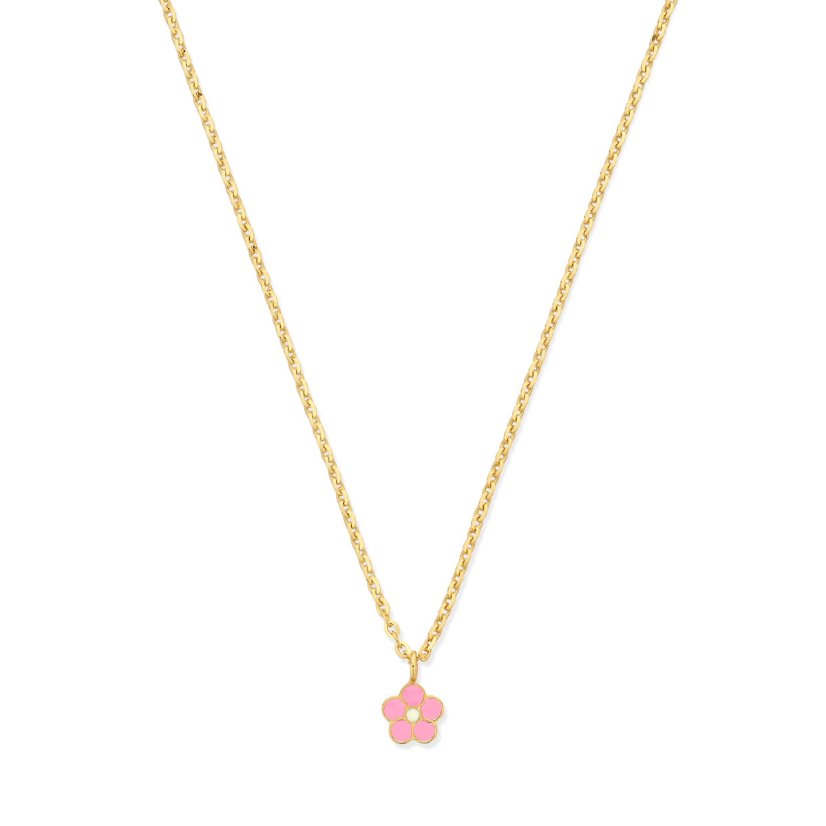 Collier bloem 36 + 4 cm 14k geelgoud