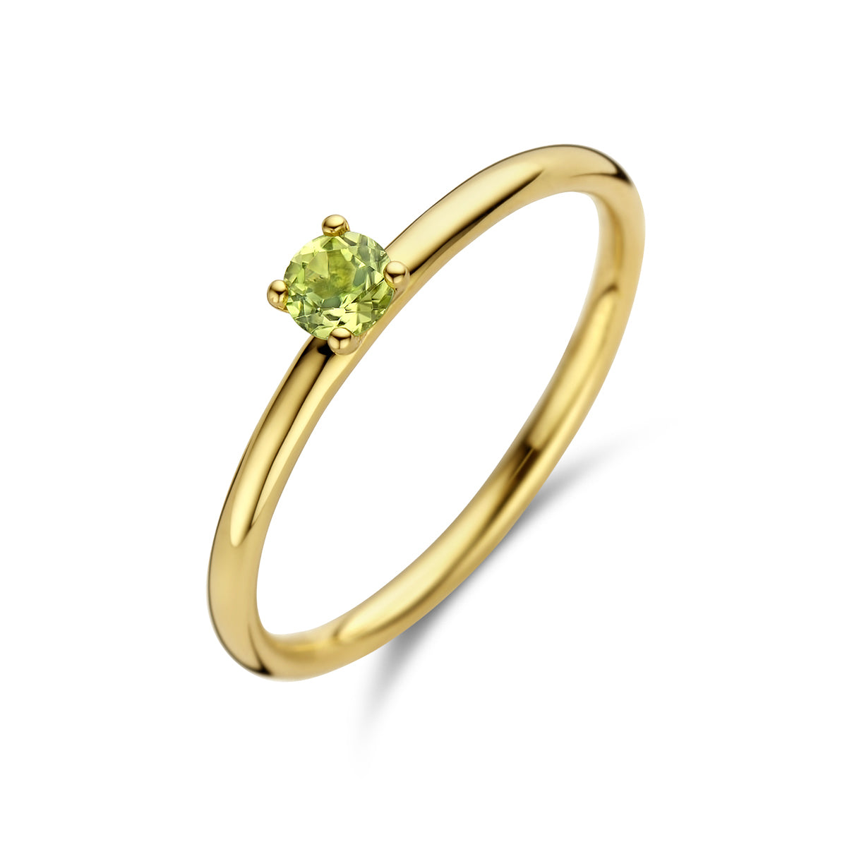 Ring peridot 3,5 mm 14k geelgoud