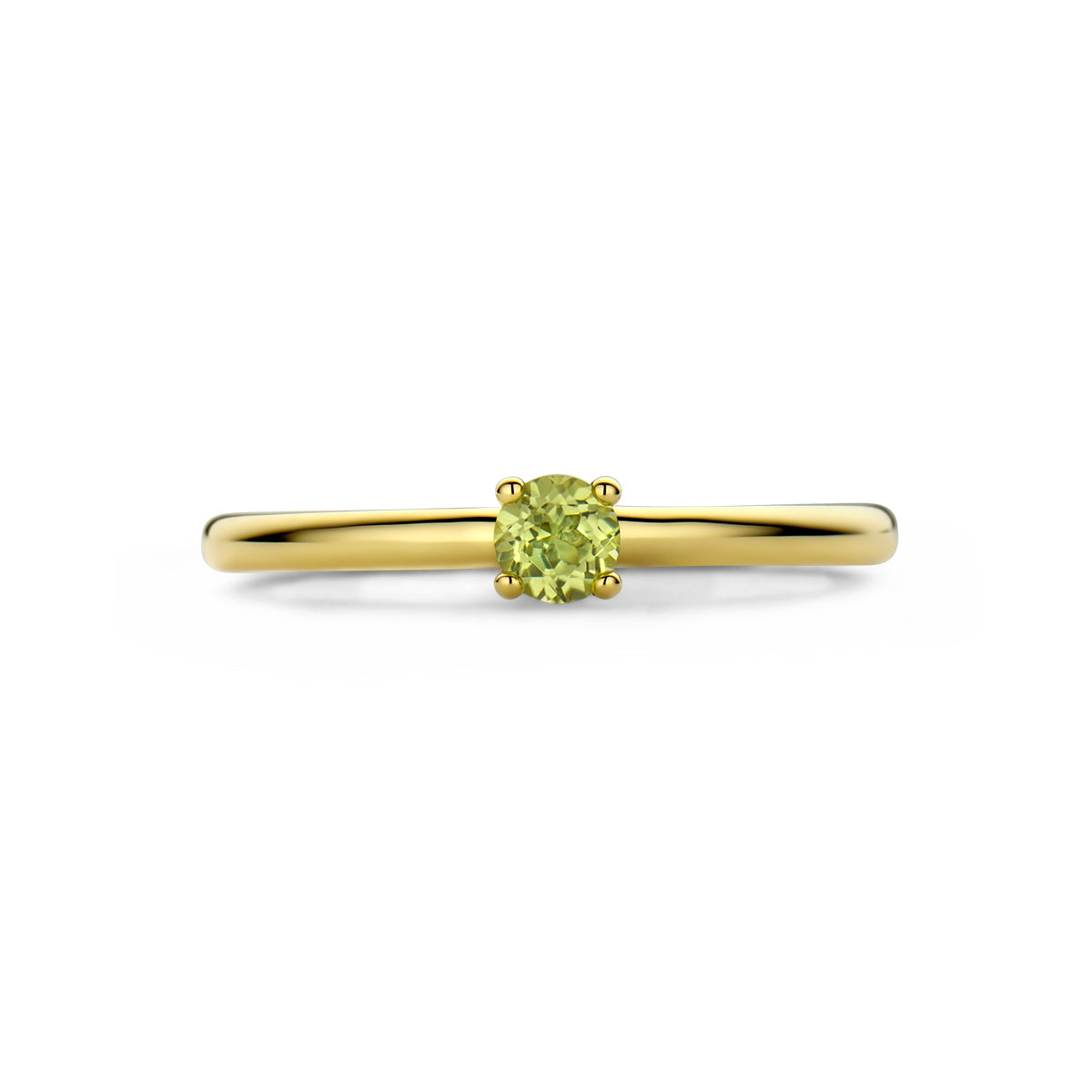 Ring peridot 3,5 mm 14k geelgoud