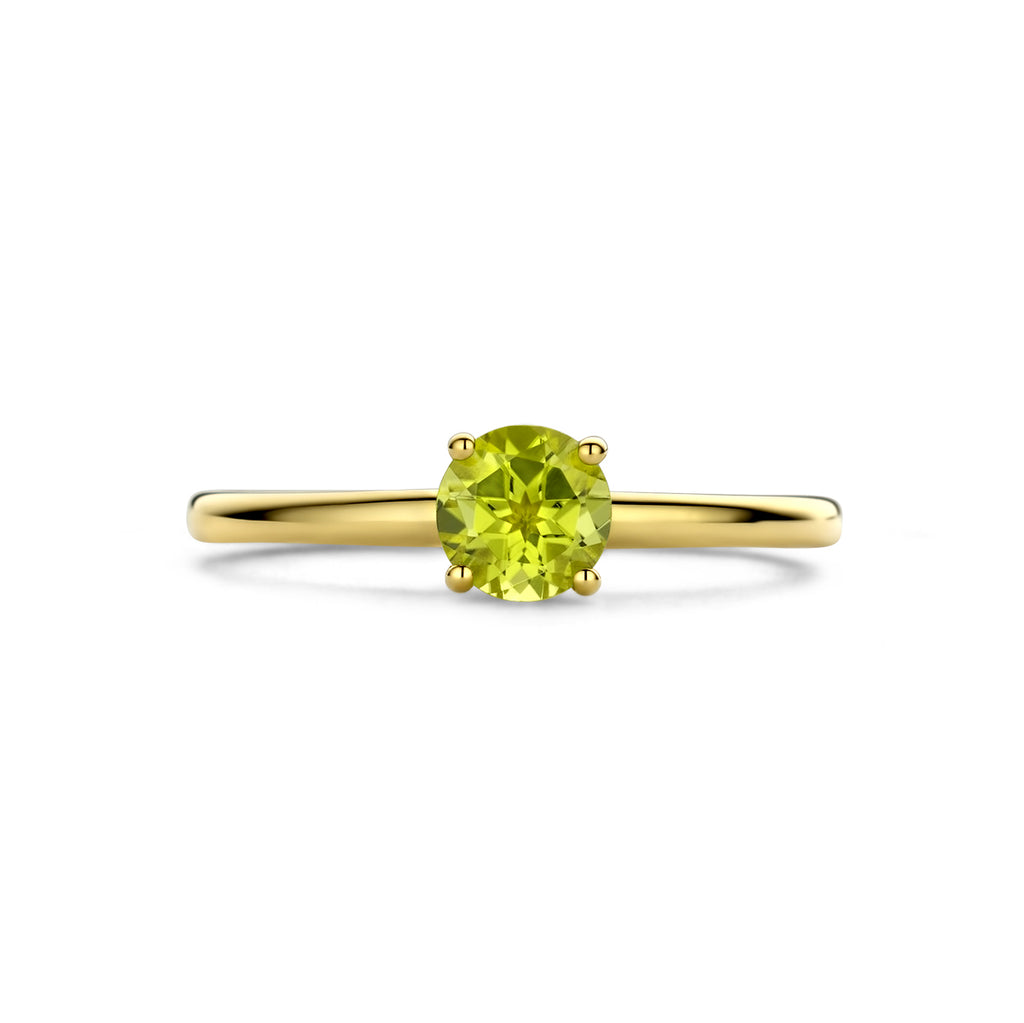Ring peridot 5,0 mm 14k geelgoud