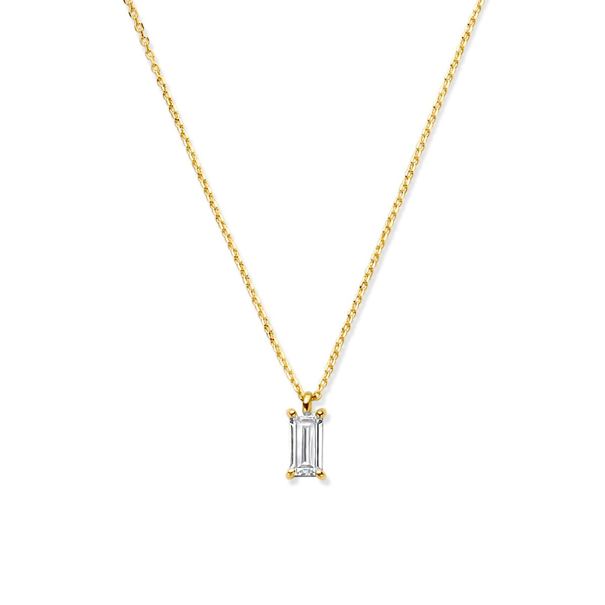 Collier zirkonia 40 – 42 – 44 cm 14k geelgoud