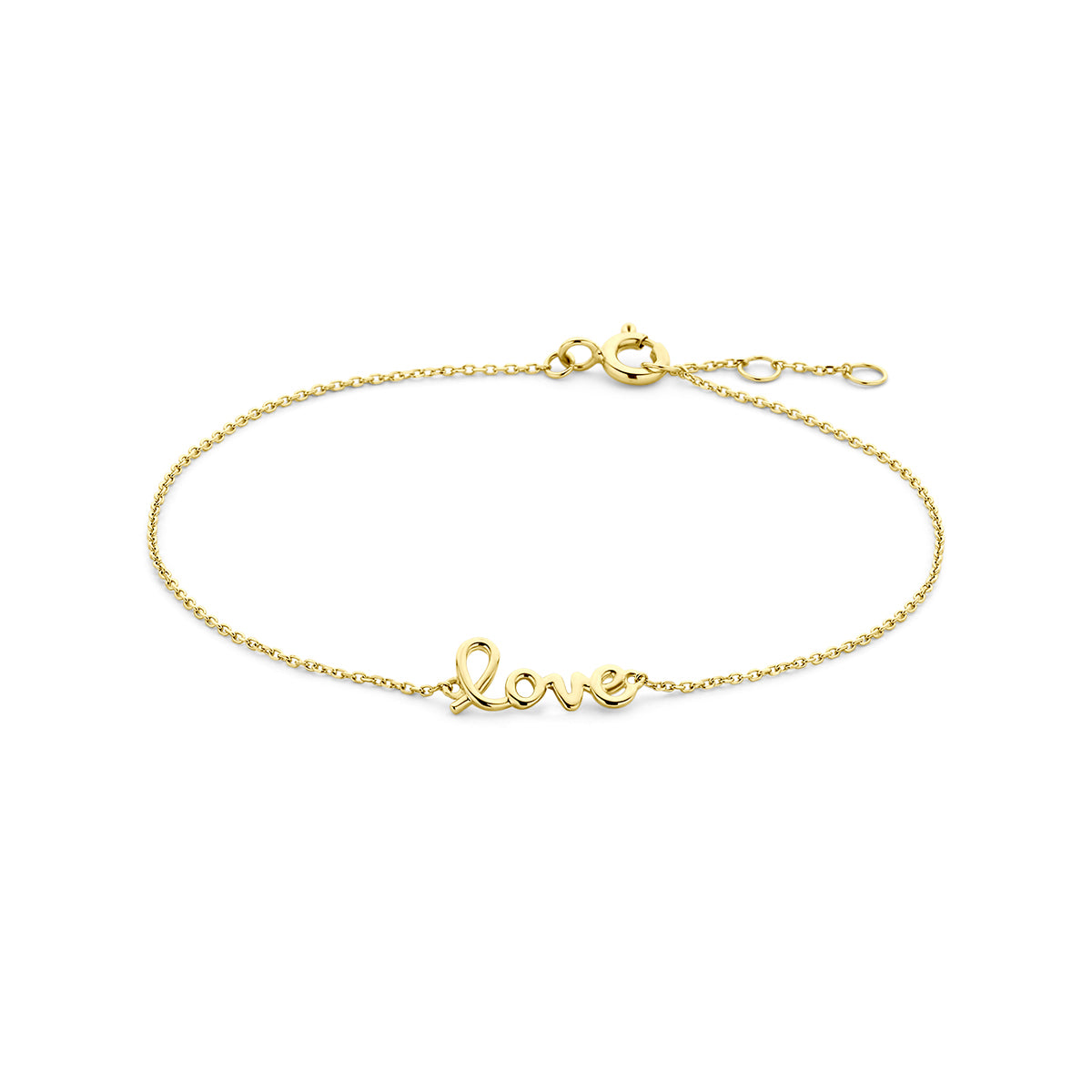 Armband love 16,5 – 17,5 – 18,5 cm 14k geelgoud