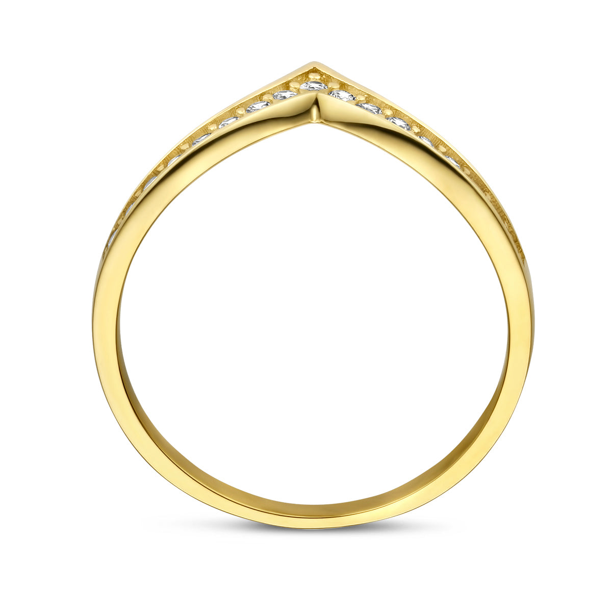 Ring v zirkonia 14k geelgoud