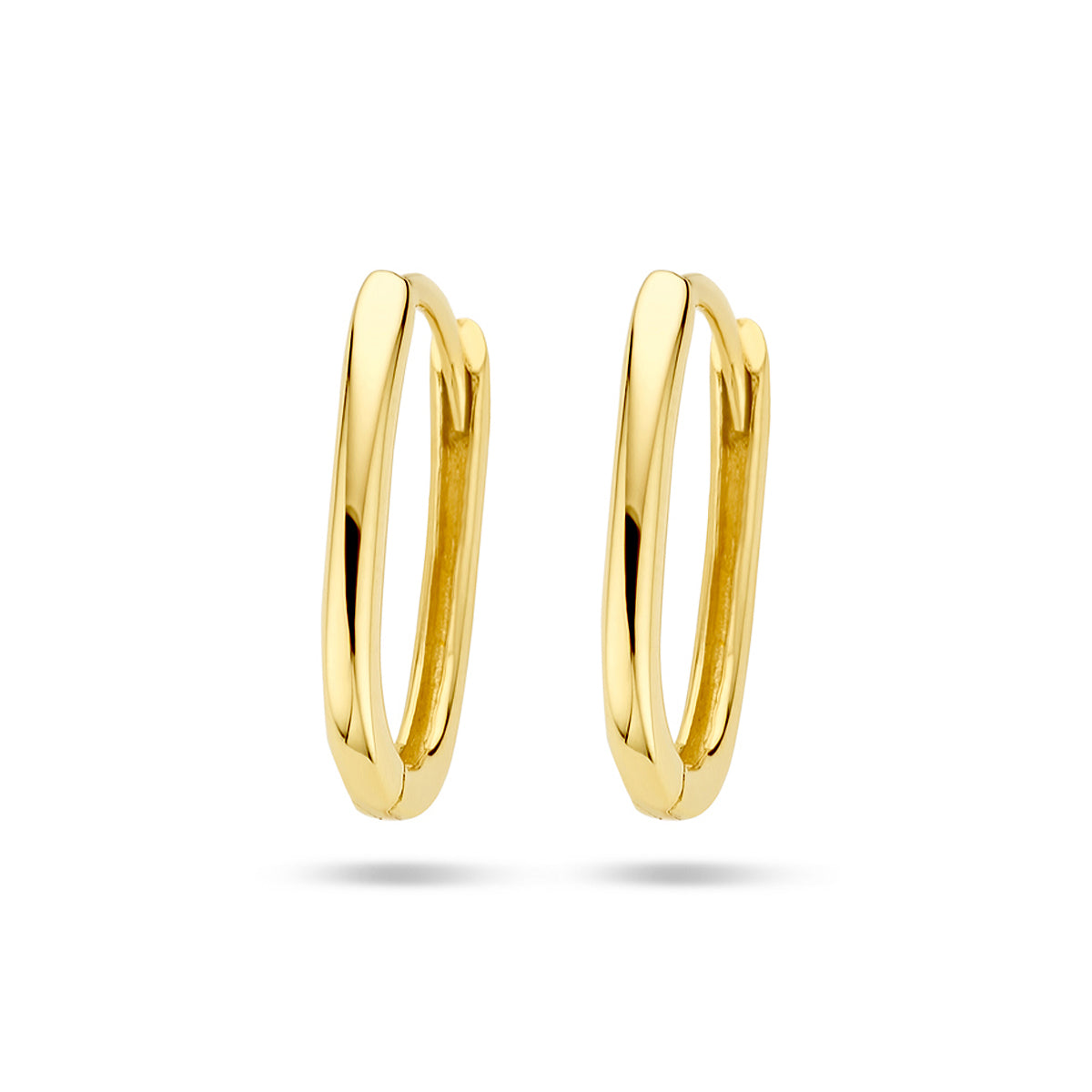 Klapoorringen paperclip 14k geelgoud