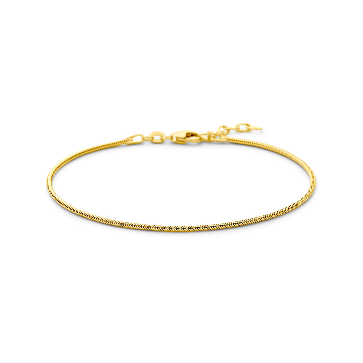 Armband slang rond 1,2 mm 19 + 2 cm (heren lengte) 14k geelgoud